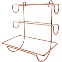 Suporte Triplo Papel Toalha Alumínio Filme aço para parede