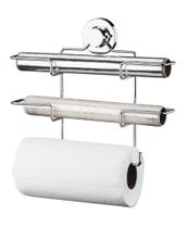 Suporte Triplo Rolo Papel Toalha Alumínio Pvc com Ventosa 4018 - Future Suporte Triplo Rolo Papel Toalha Alumínio Pvc com Ventosa 4018 - Future