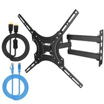 Suporte TV 32 55 Polegadas Retrátil Ajustável Universal Cabo HDMI E Cabo De Rede RJ45