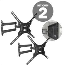 Suporte TV 32 Á 55 Polegadas Retrátil Ajustável Triarticulado Smart TV Universal Kit Com 2