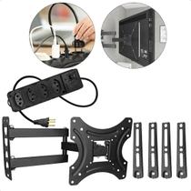 Suporte TV 32 Á 55 Polegadas Triarticulado Móvel Inclinável Universal + Extensão 4 Saídas Suporte TV 32 Á 55 Polegadas Triarticulado Móvel Inclinável Universal + Extensão 4 Saídas