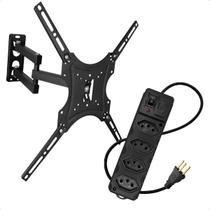Suporte TV Articulado 14 a 55 Polegadas Lcd Led Plasma + Filtro de Linha Régua Tripolar 4 Tomadas Suporte TV Articulado 14 a 55 Polegadas Lcd Led Plasma + Filtro de Linha Régua Tripolar 4 Tomadas