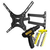 Suporte Tv Articulado 23 63 Polegadas Ajustável LED LCD + Parafusadeira 12v + Jogo de Ferramentas Suporte Tv Articulado 23 63 Polegadas Ajustável LED LCD + Parafusadeira 12v + Jogo de Ferramentas
