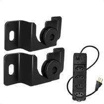 Suporte TV Fixo Universal 13 a 70 Extensão Elétrica 4 Tomadas com Chave On Off