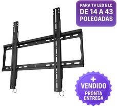 Suporte TV LED LCD 14" a 43" Fixo Slim Parede com Estrutura Reforçada e Montagem Facilitada