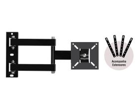 Suporte TV LED LCD Plasma 3D Smart TV 10 a 60 Polegadas Tri Articulado Brasforma BRA 4.0 Preto