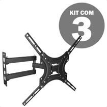 Suporte TV Monitor 32 55 Polegadas Retrátil Braço Longo Ajustável Universal Kit Com 3