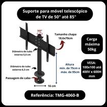 Suporte TV, monitor 50" a 85" - Fixo no balcão ou mesa com giro Suporte TV, monitor 50" a 85" - Fixo no balcão ou mesa com giro