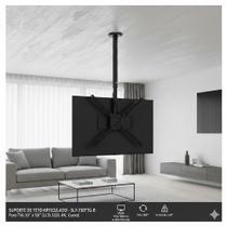 Suporte Tv monitor de Teto para telas de 10 a 55 polegadas com ajuste de altura e inclinacao Giro de 360º