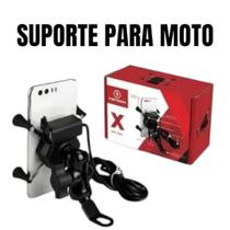 Suporte Universal Celular Moto Carregador USB Integrado KAPBOM KAP-C020 Garra X Fixação Segura