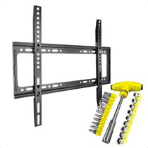 Suporte Universal de Parede Fixo 23 a 63 Pol Tv Led Qled Com Jogo Ferramentas Chaves Fenda e Soquete 24 Pçs