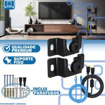 Suporte Universal Fixo de Parede 13 a 70 Polegadas + Cabo HDMI 1.5m + Cabo de Rede RJ45 Azul 3m