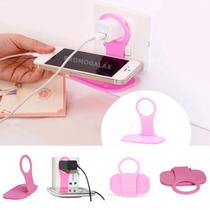 Suporte Universal para Celular Portátil Carregar na Parede Tomada -Cor: ROSA
