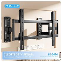 Suporte Universal para TV de Parede Retrátil 40 a 80 Polegadas Ajuste Lateral Alta Resistência LE-34 Suporte Universal para TV de Parede Retrátil 40 a 80 Polegadas Ajuste Lateral Alta Resistência LE-34