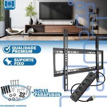 Suporte Universal Tv 23 a 63 Pol Fixo Parede Tv Plasma Ultra Slim Com Filtro de Linha 5 Saídas 80cm Suporte Universal Tv 23 a 63 Pol Fixo Parede Tv Plasma Ultra Slim Com Filtro de Linha 5 Saídas 80cm