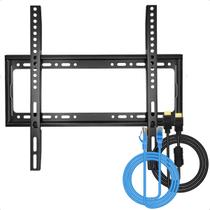 Suporte Universal Tv Fixo 23-63" Tv Qled Oled Smart + Cabo Hdmi Macho 2m + Cabo Internet Rede Rj45