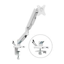 Suporte USB de Mesa para Monitor 17 a 32 Polegadas com Ajuste de Altura Giro e Inclinação Até 9kg Branco