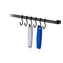 Suporte Utensilios Barra Piatina 45 Cm + 6 Ganchos