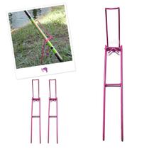 Suporte Vara de Pesca em Aço Reforçado Dobrável Barranco Pesqueiro 35cm Fluorescente para Pesca Noturna Kit com 3 Suporte Vara de Pesca em Aço Reforçado Dobrável Barranco Pesqueiro 35cm Fluorescente para Pesca Noturna Kit com 3
