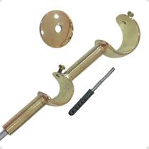 Suporte Varão Comum Duplo Parede 19/28mm Dourado Ilhós Argola Kit com 1/2/3/4/5/6 Unidades