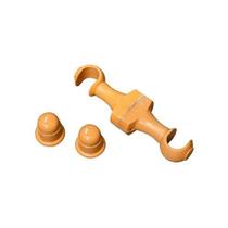 Suporte Varão Cortina Simples 19mm Par Com Ponteira Cerejeira
