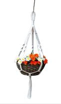Suporte Vaso Decorativo P/plantas Macrame Hanger 90cm Cru