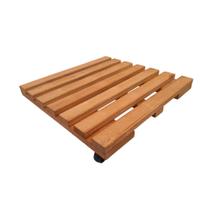 Suporte Vaso Quadrado 40cm Roda Preta Magno