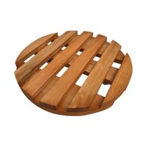 Suporte Vaso Redondo 28cm Roda Gel Mogno