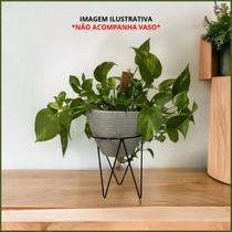 Suporte Vaso Tripé Plantas Chão Jardim Decoração Casa Preto Cozinha Escritório Nicho Mesa