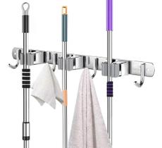 Suporte Vassoura Mop Rodo Pá Organizador 7 Acessórios Parede Suporte Vassoura Mop Rodo Pá Organizador 7 Acessórios Parede