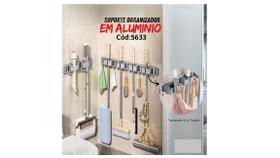 Suporte Vassoura Mop Rodo Pá Organizador 9 Acessórios Parede Suporte Vassoura Mop Rodo Pá Organizador 9 Acessórios Parede