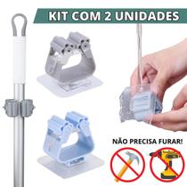 Suporte Vassoura Rodo Para Parede Gancho Adesivo Organizador Mop Vassoura - Escolha Seu Kit