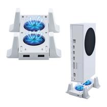 Suporte vertical Mcbazel com ventilador de resfriamento e 2 USB para Xbox Series S Suporte vertical Mcbazel com ventilador de resfriamento e 2 USB para Xbox Series S