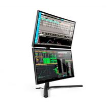 Suporte Vertical para 2 Monitores Até 28 Octoo Clipway 2W, Fixo ou Móvel, Preto - 9031