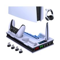 Suporte Vertical PS5 Com Resfriamento, Carregamento Rápido De Dois Controles E Base De Carregamento Suporte Vertical PS5 Com Resfriamento, Carregamento Rápido De Dois Controles E Base De Carregamento