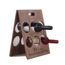 Suporte vinhos 6 garrafas mesa bancada retratil decorativo