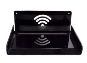Suporte Wifi Bluray Roteador Receptores Modem Acrílico Preto Suporte Wifi Bluray Roteador Receptores Modem Acrílico Preto