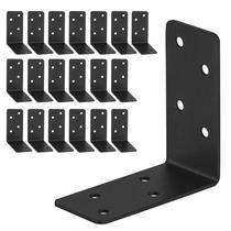 Suporte YVHFWOY 90 Ângulo Reto 77x77x38mm Aço Preto 20 unidades