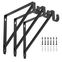 Suportes de armário e prateleiras Homydom Heavy Duty Black, pacote com 3 Suportes de armário e prateleiras Homydom Heavy Duty Black, pacote com 3