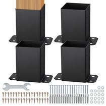 Suportes de base de poste VEVOR 4x4 3,6x3,6 em aço carbono, 4 peças