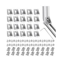 Suportes De Canto Para Perfis De Alumínio Extrudado Série 2020 De 6mm, 20 Conjuntos Com Porcas Em T,