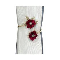 Suportes De Cortina Flexíveis Em Liga Com Flores De Tecido E Diamantes, Dupla Função: Decoração E