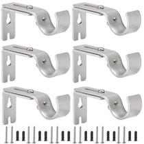Suportes de haste de cortina Creatyi ajustáveis de 1 polegada (6 peças, prata)