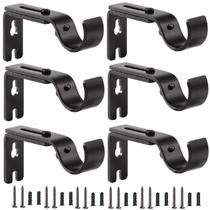 Suportes de haste de cortina Creatyi ajustáveis de 1 polegada de ferro, pacote com 6