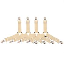 Suportes de lençóis, alças, clipes, ajustáveis, 4 peças cáqui Suportes de lençóis, alças, clipes, ajustáveis, 4 peças cáqui