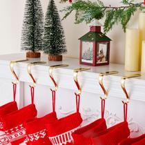 Suportes de meias de Natal Minetom, conjunto de 6 metais dourados Suportes de meias de Natal Minetom, conjunto de 6 metais dourados