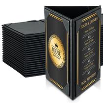 Suportes de menu para tendas de mesa FLKQC Triangle 4x6, pacote com 20 unidades Suportes de menu para tendas de mesa FLKQC Triangle 4x6, pacote com 20 unidades