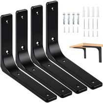 Suportes de prateleira AISINYI Metal L, ângulo de suspensão, 10 x 8 cm, preto, 4 unidades Suportes de prateleira AISINYI Metal L, ângulo de suspensão, 10 x 8 cm, preto, 4 unidades