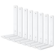 Suportes de prateleira Aunulahca White Heavy Duty 25 cm, pacote com 8
