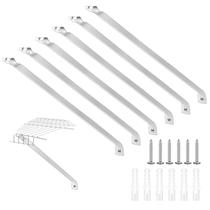 Suportes de prateleira de arame de metal branco Innconee de 6 peças 52 cm Suportes de prateleira de arame de metal branco Innconee de 6 peças 52 cm